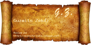Guzmits Zekő névjegykártya